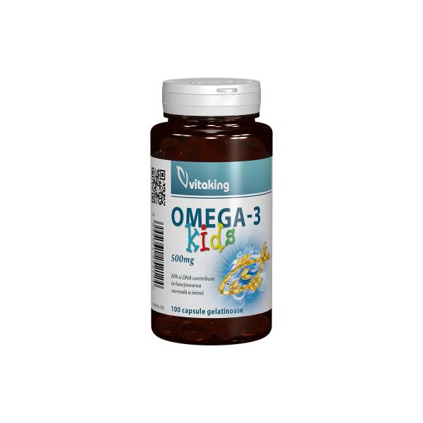 Omega 3 Natural pentru Copii Vitaking, 100 capsule moi