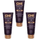 Pachet 3 x Crema de Protectie pentru Par si Scalp - CHI Farouk Deep Brilliance Olive & Monoi Soothe & Protect Hair & Scalp Protective Cream, 177ml
