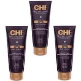 Pachet 3 x Crema de Protectie pentru Par si Scalp - CHI Farouk Deep Brilliance Olive & Monoi Soothe & Protect Hair & Scalp Protective Cream, 177ml