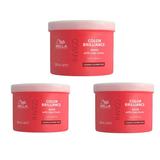 Pachet 3 x Masca pentru Par Vopsit cu Fir Gros - Wella Professionals Invigo Color Brilliance Coarse, varianta 2023, 500 ml