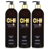 Pachet 3 x Sampon cu Ulei de Argan - CHI Farouk Argan Oil Plus Moringa Oil Shampoo 739 ml