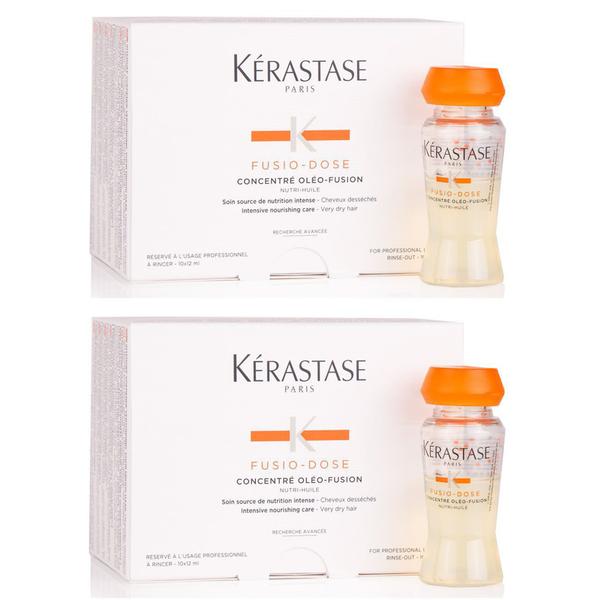 Pachet 2 x tratament intensiv nutritiv - kerastase fusio - dose concentre oleo - fusion 10 fiole x 12 ml