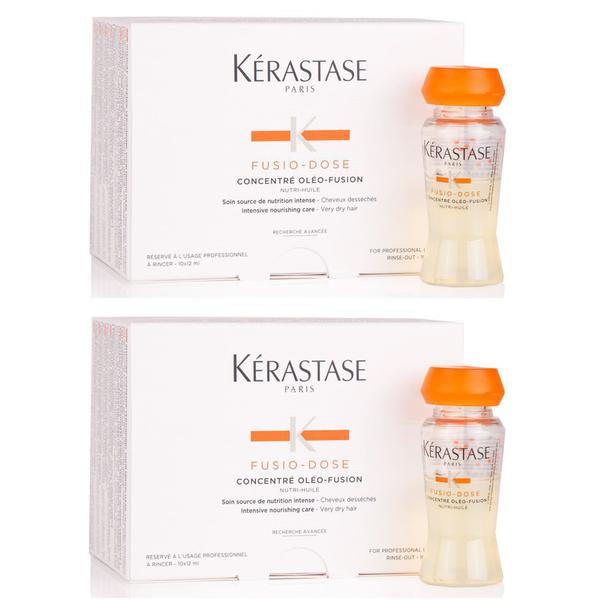 Pachet 2 x Tratament Intensiv Nutritiv - Kerastase Fusio - Dose Concentre Oleo - Fusion 10 fiole x 12 ml