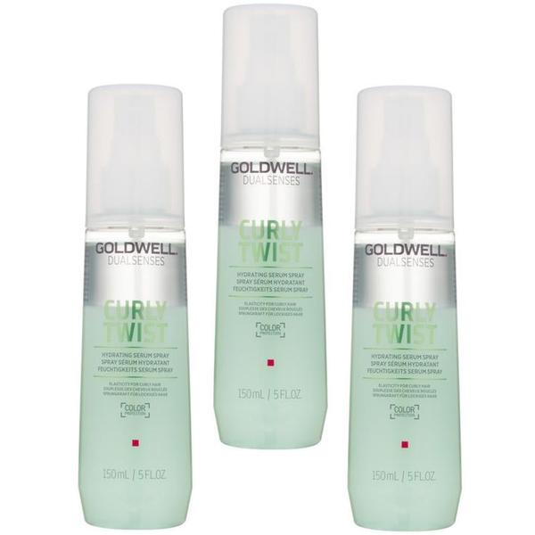 Pachet 3 x Ser Hidratant Spray pentru Par Cret sau Ondulat - Goldwell Dualsenses Curly Twist Hydrating Serum Spray, 150ml