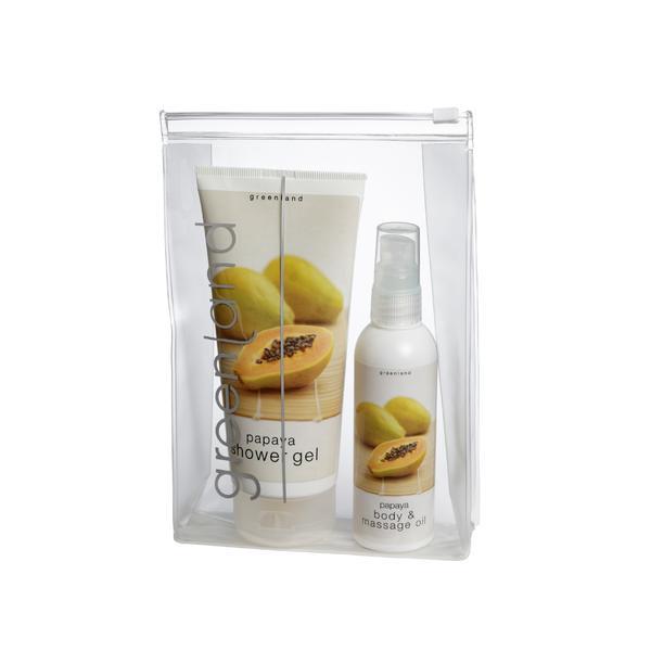 Set cadou Gentuta cosmetica, papaya, gel de dus 200ml + ulei de corp 100ml, Greenland