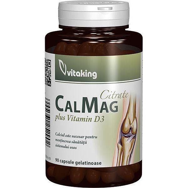 Citrat de Calciu si Magneziu cu Vitamina D3 Vitaking, 90 capsule gelatinoase