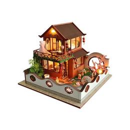 Joc interactiv, macheta casuta de asamblat, miniatura, cadou zi de nastere, aniversare, DIY, Primavara in Asia