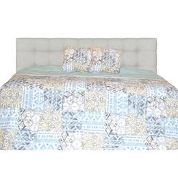 Casa De Bumbac Set cuvertura cu pernute decor, matlasata, colectia luxurio, ginko, 220x240 cm, albastru