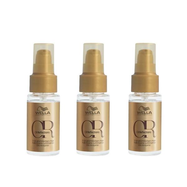 Pachet 3 x Ulei pentru Stralucire pentru Toate Tipurile de Par - Wella Professionals Oil Reflections Luminous Smoothening, 30 ml