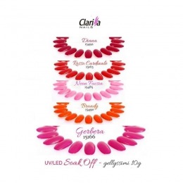 Pachet clarissa gel uv/ led color - brandy, diana, gerbera, neon fucsia si rosso cardinale