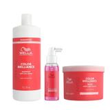 Pachet pentru Par Vopsit Fin sau Normal Wella Professionals Invigo Color Brilliance - Sampon 1000 ml, Masca 500 ml, Tratament 100 ml