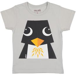 Tricou gri pinguin, varsta 2 - 4 ani - coqenpate