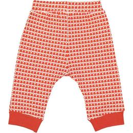 Pantaloni bumbac organic rosu/alb - coqenpate