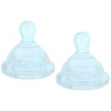 Tetina Silicon Rotunda - Primii Pasi, Curgere Lenta, Gat Larg, 0-3 luni, 2 buc/set