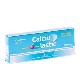 Calciu lactic 500 mg remedia, 20 comprimate