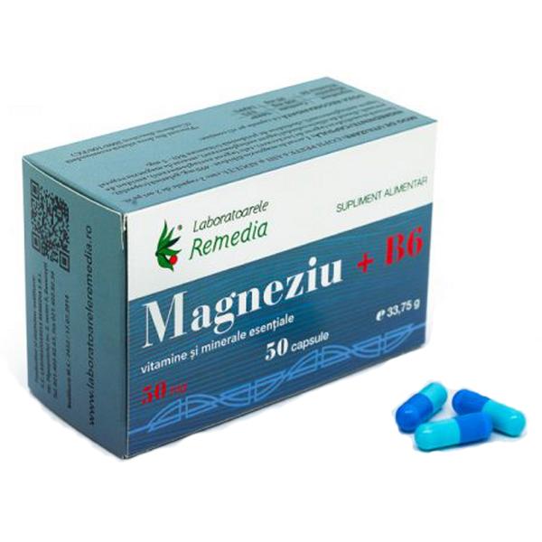 Magneziu si Vitamina B6 Remedia, 50 capsule