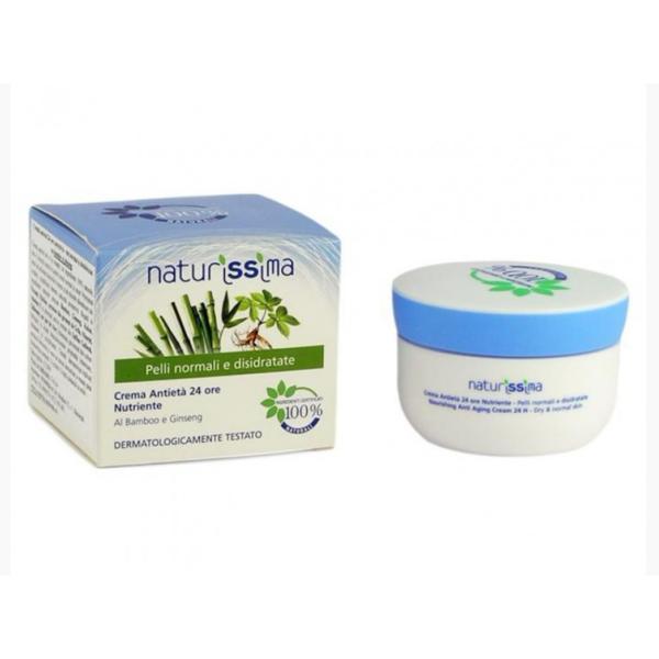 Crema antirid, ten normal si deshidratat cu bambus si ginseng, Naturissima, 50 ml