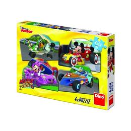 Puzzle dino toys 4 in 1 - mickey mouse si minnie la cursa (54 piese)