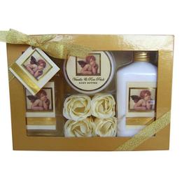 Set cadou mare gel dus 240ml + unt corp 50ml, sapun petale 4 buc, classic angel village cosmetics