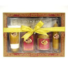 Set cadou gel de dus 240ml + lotiune de corp 180ml + spray crop 140ml + sare baie 300g village cosmetics