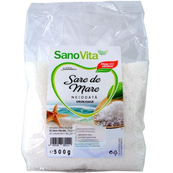 Sare de Mare Grunjoasa Neiodata Sano Vita, 500 g