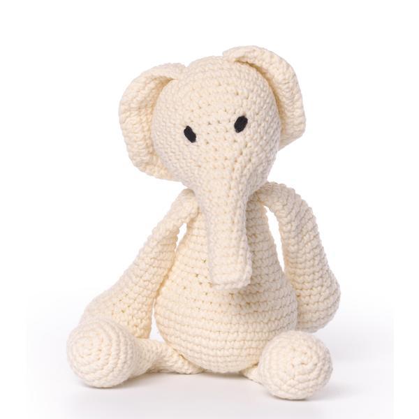 Jucarie crosetata manual, elefant alb, marion - maimutzeria tiarra