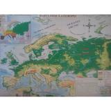 Harta fizica a Europei + Harta politica a Europei 1:20.000.000/1:22.000.000, editura Carta Atlas