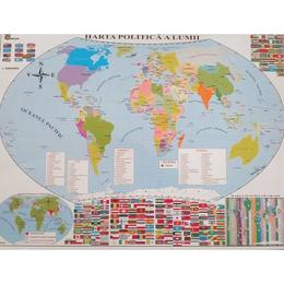Harta politica a lumii + harta fizica a lumii, editura carta atlas