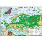 Harta Europa Politica + Fizica (pliata), editura Carta Atlas