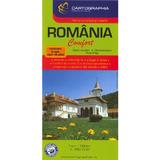 Romania - Harta turistica si rutiera laminata, editura Cartographia