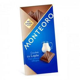 Ciocolata cu lapte fara zahar monteoro sly nutritia, 90 g