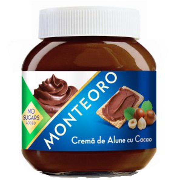 Crema de Alune cu Cacao fara Zahar Monteoro Sly Nutritia, 350 g
