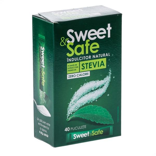 Indulcitor Natural Stevia Sweet &amp; Safe Sly Nutritia, 40 doze
