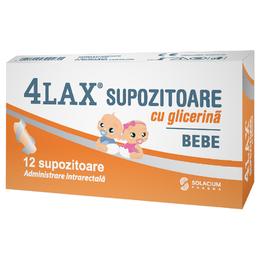 4Lax Supozitoare cu Glicerina pentru Sugari 850 mg Solacium Pharma, 12 buc