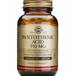 Acid pantothenic 550 mg solgar, 50 capsule