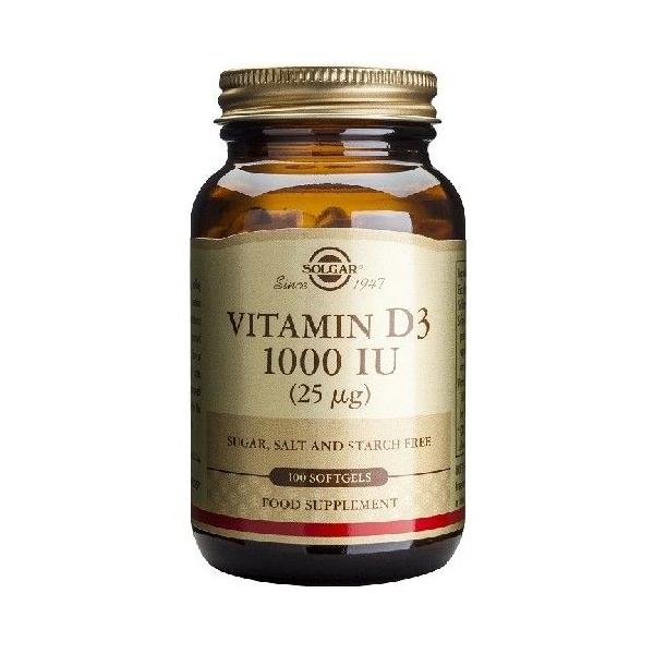 Vitamina D3 1000 UI (25 mcg) Solgar, 100 comprimate masticabile