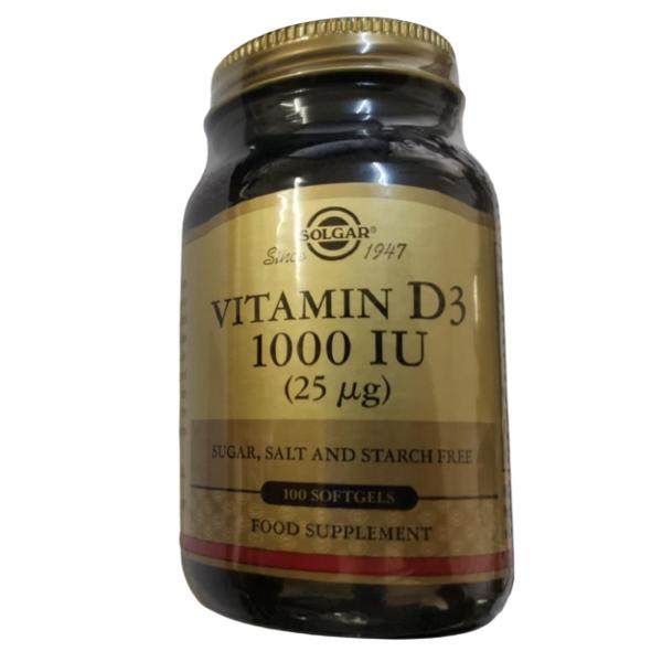 Vitamina D3 1000 UI (25 mcg) Solgar, 100 capsule moi