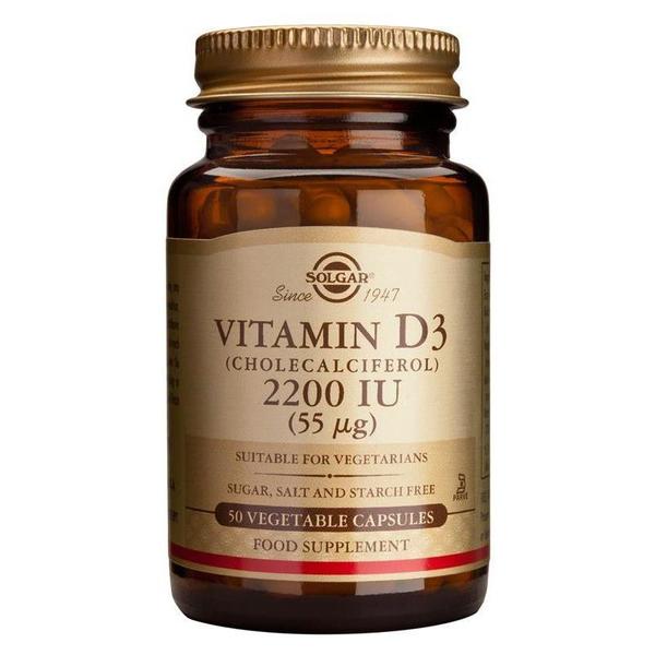 Vitamina D3 2200 UI (55 mcg) Solgar, 50 capsule