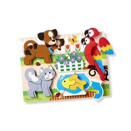 Puzzle din lemn cu piese mari prietenii mei - melissa   doug