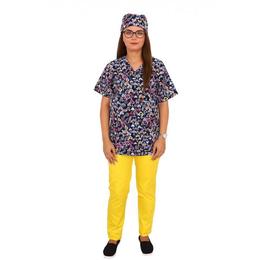 Costum medical, femei, cu anchior in forma v, cu trei buzunare aplicate, hearts, xs intl