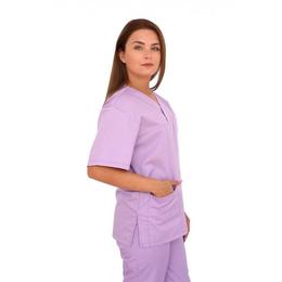 Halat medical, dama, cu anchior in forma v, cu trei buzunare aplicate, lila, s intl