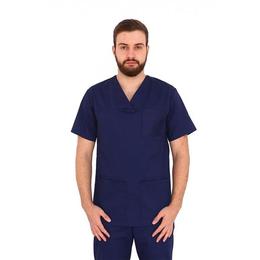 Halat medical, barbati, cu anchior in forma v, cu trei buzunare aplicate, bleomarin, l intl