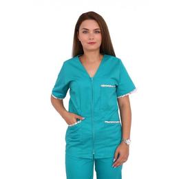 Halat medical, dama, cu trei buzunare aplicate, verde, xl intl