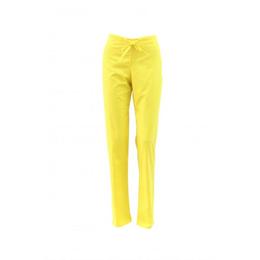 Pantaloni medicali, dama, cu elastic si snur, cu doua buzunare, galbeni, xs intl