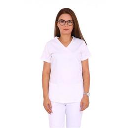 Halat medical, dama, cu anchior in forma y, cu trei buzunare aplicate, alb, m intl
