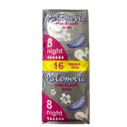 Absorbante de Noapte cu Aripioare Palomita Thin&Soft, 16 buc