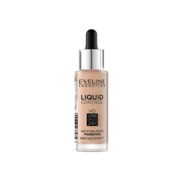 Fond de ten eveline cosmetics, liquid control hd, 040 warm beige, 32 ml