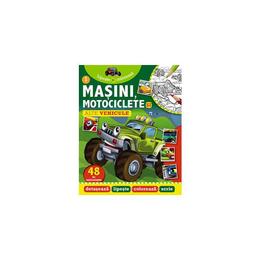 Masini, motociclete si alte vehicule. lipeste si coloreaza, editura arc