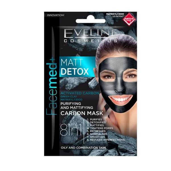 Masca de fata, Eveline Cosmetics, Facemed+, Matt Detox, 8 in1, 10 ml esteto.ro imagine noua