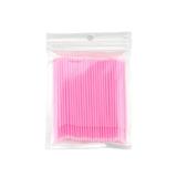Set 100 Micro Brush, microaplicatoare extensii gene, roz